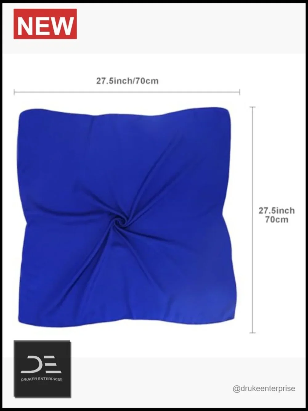 27'' Square Satin Silk Feeling Scarf for Women - Hair, Neck, Bag